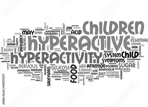 ADHD HYPERACTIVITY TEXT WORD CLOUD CONCEPT