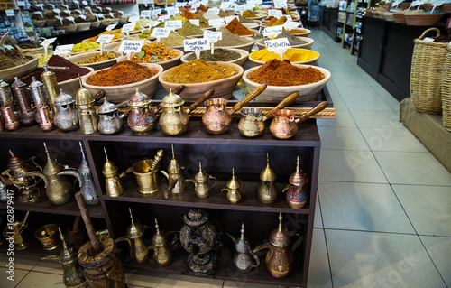Spice shop on the market in Jerusalem .