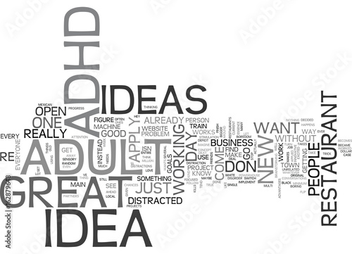 ADULT ADHD ARE YOU AN IDEA MACHINE TEXT WORD CLOUD CONCEPT