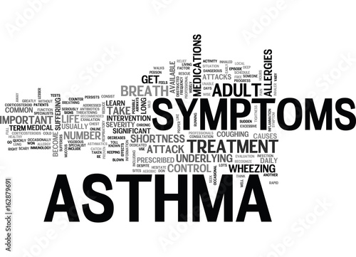 ADULT ASTHMA SYMPTOMS TEXT WORD CLOUD CONCEPT