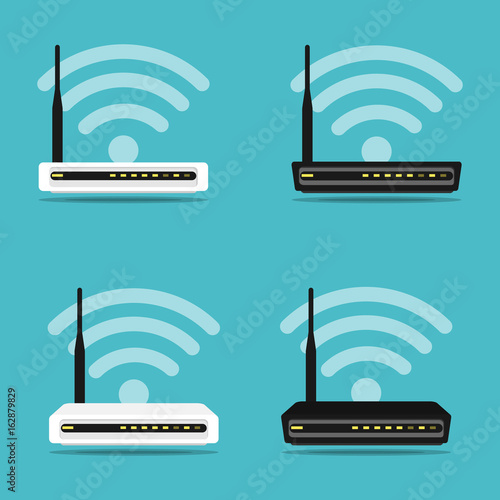 router wireless hardware set vector