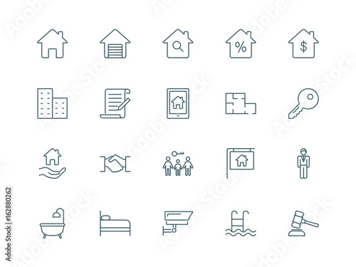 Real estate set of vector icons