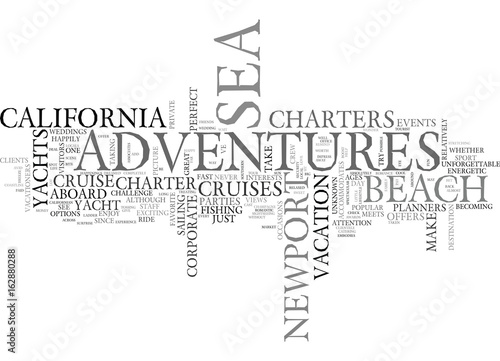 ADVENTURES AT SEA YACHTS TEXT WORD CLOUD CONCEPT