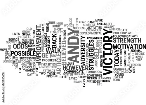 ADVERSITY TO VICTORY TEXT WORD CLOUD CONCEPT