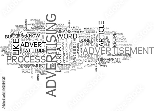 ADVERT RECIPE TEXT WORD CLOUD CONCEPT photo