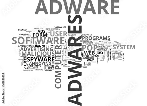 ADWARE TALE OF THE COMPUTER HIJACKERS TEXT WORD CLOUD CONCEPT