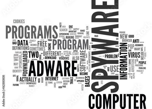 ADWARE SPYWARE TEXT WORD CLOUD CONCEPT