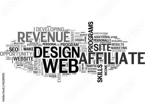 AFFILIATE REVENUE A WEB DESIGN TEST CASE TEXT WORD CLOUD CONCEPT