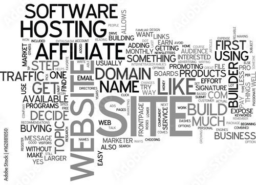AFFILIATE TIP BUILD A WEBSITE TEXT WORD CLOUD CONCEPT