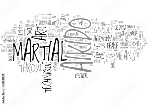 AIKIDO ARTS MARTIAL TEXT WORD CLOUD CONCEPT