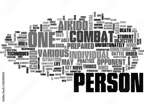 AIKIDO COMBAT TEXT WORD CLOUD CONCEPT