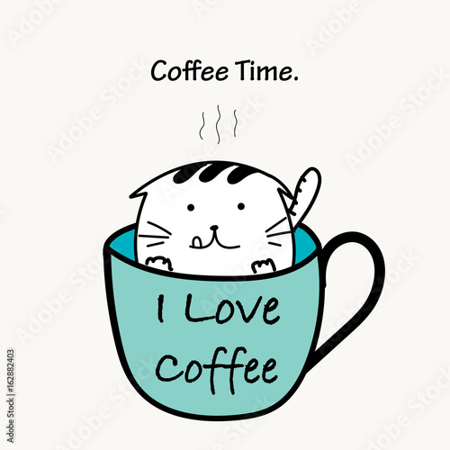 Coffee Time With Cat Cup.