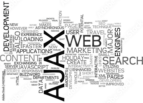 AJAX SEO ARE THEY COMPATIBLE TEXT WORD CLOUD CONCEPT