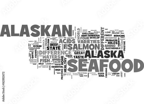 ALASKAN SEAFOOD FOR THE SOUL TEXT WORD CLOUD CONCEPT