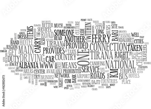 ALBANIA TEXT WORD CLOUD CONCEPT