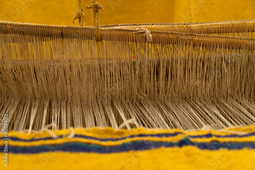 traditional carpet loom in morocco