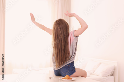 Morning of beautiful young ...