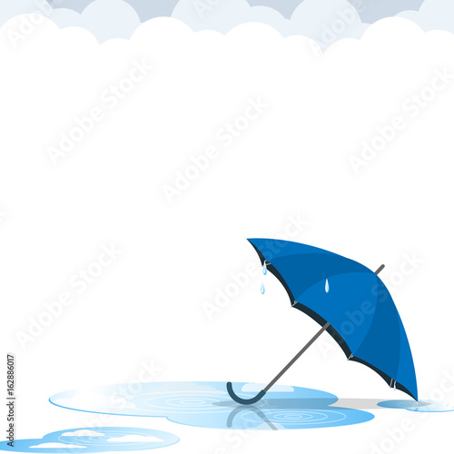 umbrella after rain flat vector