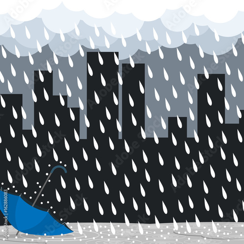 bad day heavy rain umbrella vector