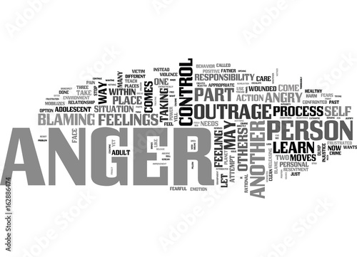 ANGER CONTROL TEXT WORD CLOUD CONCEPT