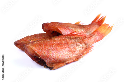 Three sea perch on a white background (isolated)