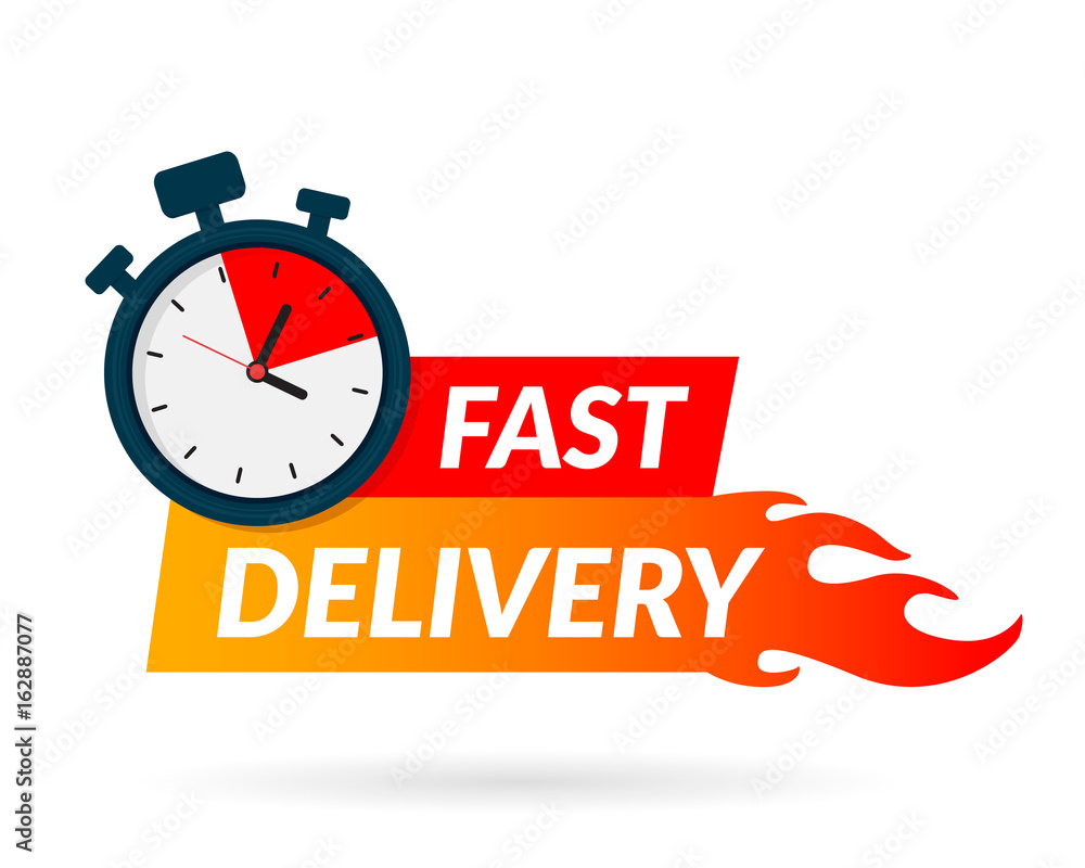 Fast delivery icon for apps and website. Delivery concept. Vector illustration. Flat design. Fast delivery icon for apps and website. Delivery concept. Vector illustration. Flat design.