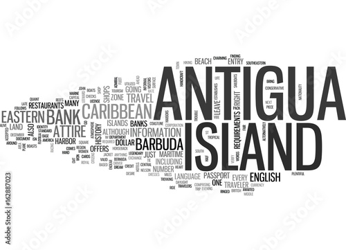 ANTIGUA HOTELS TEXT WORD CLOUD CONCEPT
