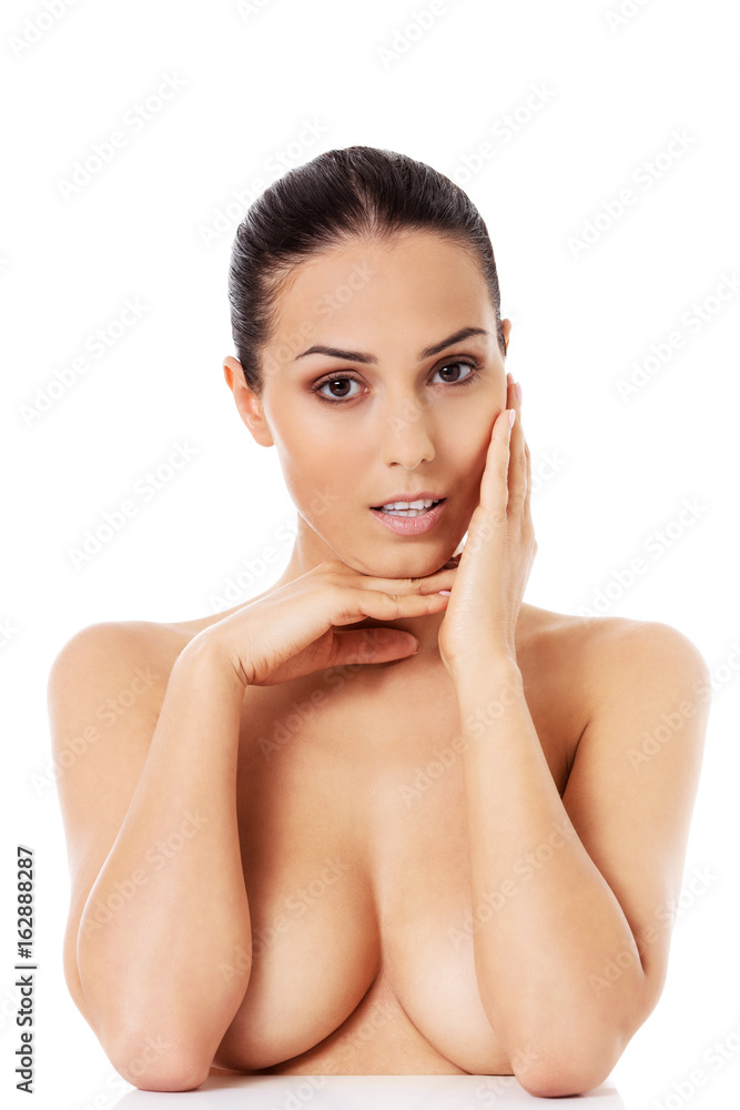 Beauty woman face with perfect fresh clean skin Beauty woman face with perfect fresh clean skin