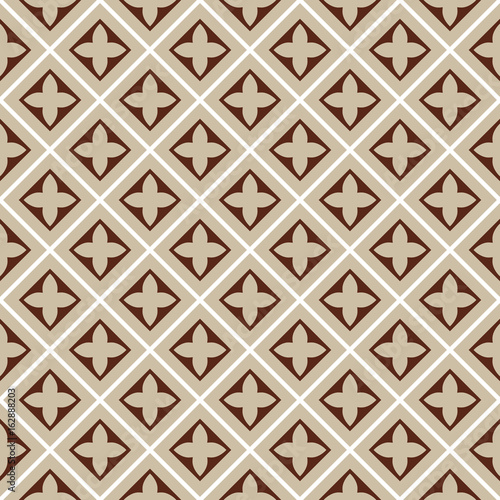seamless illustration, brown, beige tile pattern