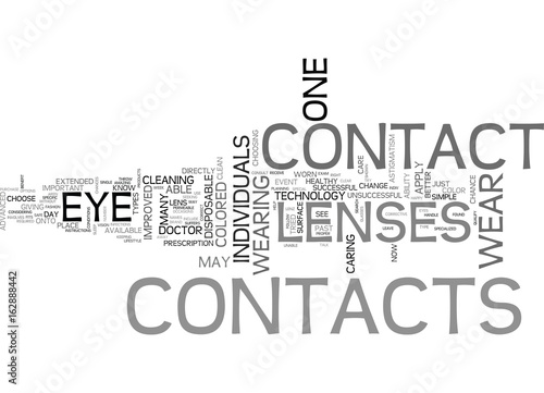 ARE CONTACTS RIGHT FOR YOU TEXT WORD CLOUD CONCEPT