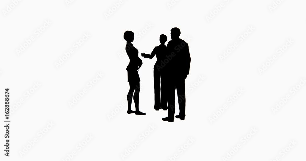 4k Business people silhouette talking. 4k Business people silhouette talking.