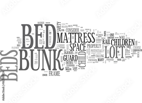 ARE LOFT BEDS BUNK BEDS SAFE TEXT WORD CLOUD CONCEPT