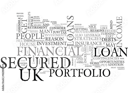 ARE UK SECURED LOANS A PART OF YOUR FINANCIAL PORTFOLIO TEXT WORD CLOUD CONCEPT