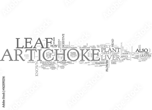 ARTICHOKE LEAF TEXT WORD CLOUD CONCEPT