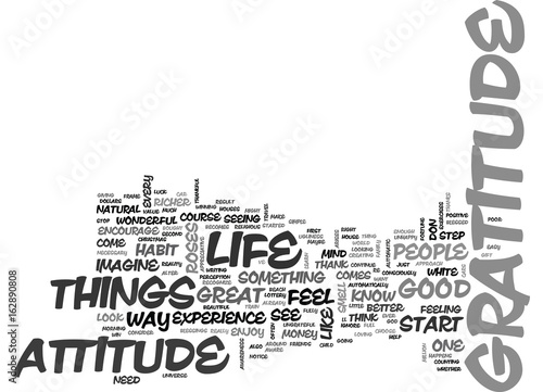 ATTITUDE OF GRATITUDE TEXT WORD CLOUD CONCEPT