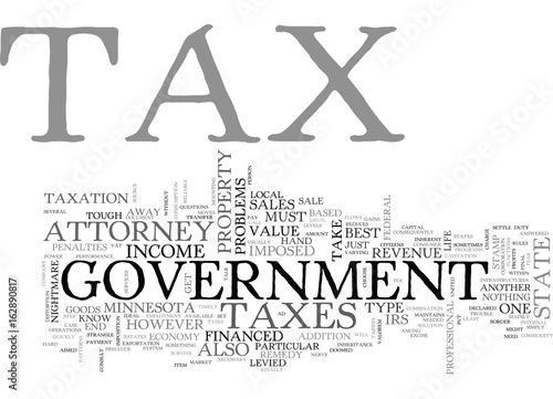 ATTORNEY MINNESOTA TAX TEXT WORD CLOUD CONCEPT