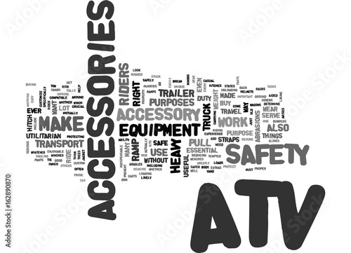 ATV ACCESSORIES TEXT WORD CLOUD CONCEPT