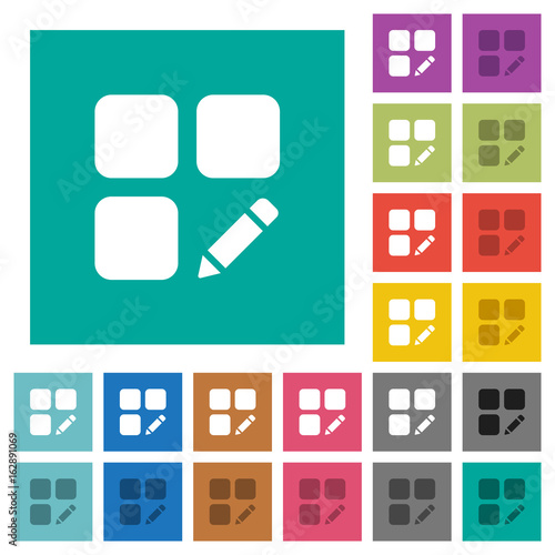 Rename component square flat multi colored icons