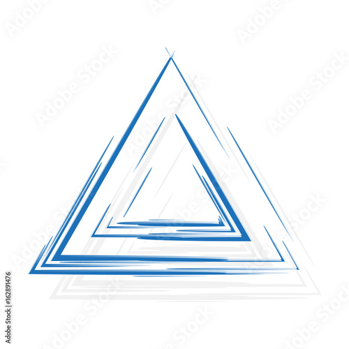 Triangle drawn by brush. Vector illustration EPS10