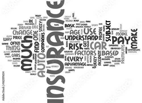 AUTO INSURANCE WHICH ONE TEXT WORD CLOUD CONCEPT