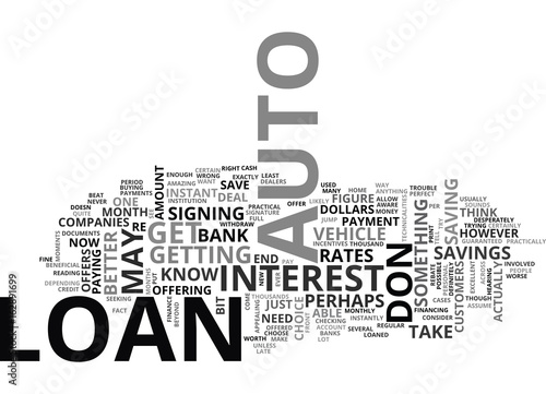 AUTO LOANS A QUICK GUIDE TEXT WORD CLOUD CONCEPT
