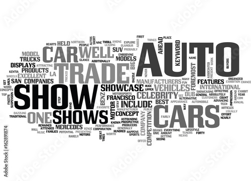 AUTO TRADE SHOWS TEXT WORD CLOUD CONCEPT