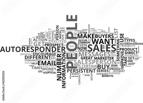 AUTORESPONDER THE PERSISTENT SALESPERSON TEXT WORD CLOUD CONCEPT