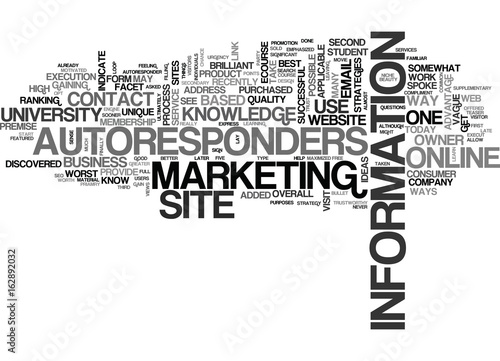 AUTORESPONDERS AN ONLINE UNIVERSITY TEXT WORD CLOUD CONCEPT