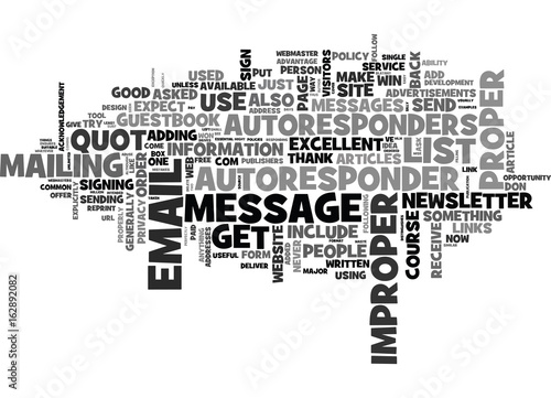 AUTORESPONDER TIPS TEXT WORD CLOUD CONCEPT