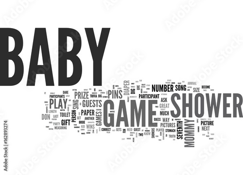 BABYGAMESHOWER TEXT WORD CLOUD CONCEPT
