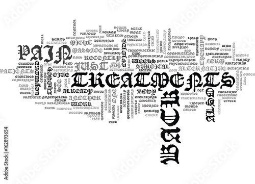 BACK PAIN TREATMENTS TEXT WORD CLOUD CONCEPT