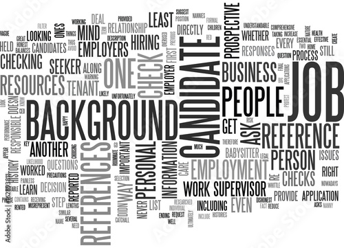 BACKGROUND CHECKS AND BALANCES TEXT WORD CLOUD CONCEPT