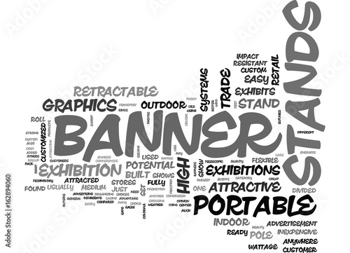 BANNER STAND EXHIBITS TEXT WORD CLOUD CONCEPT