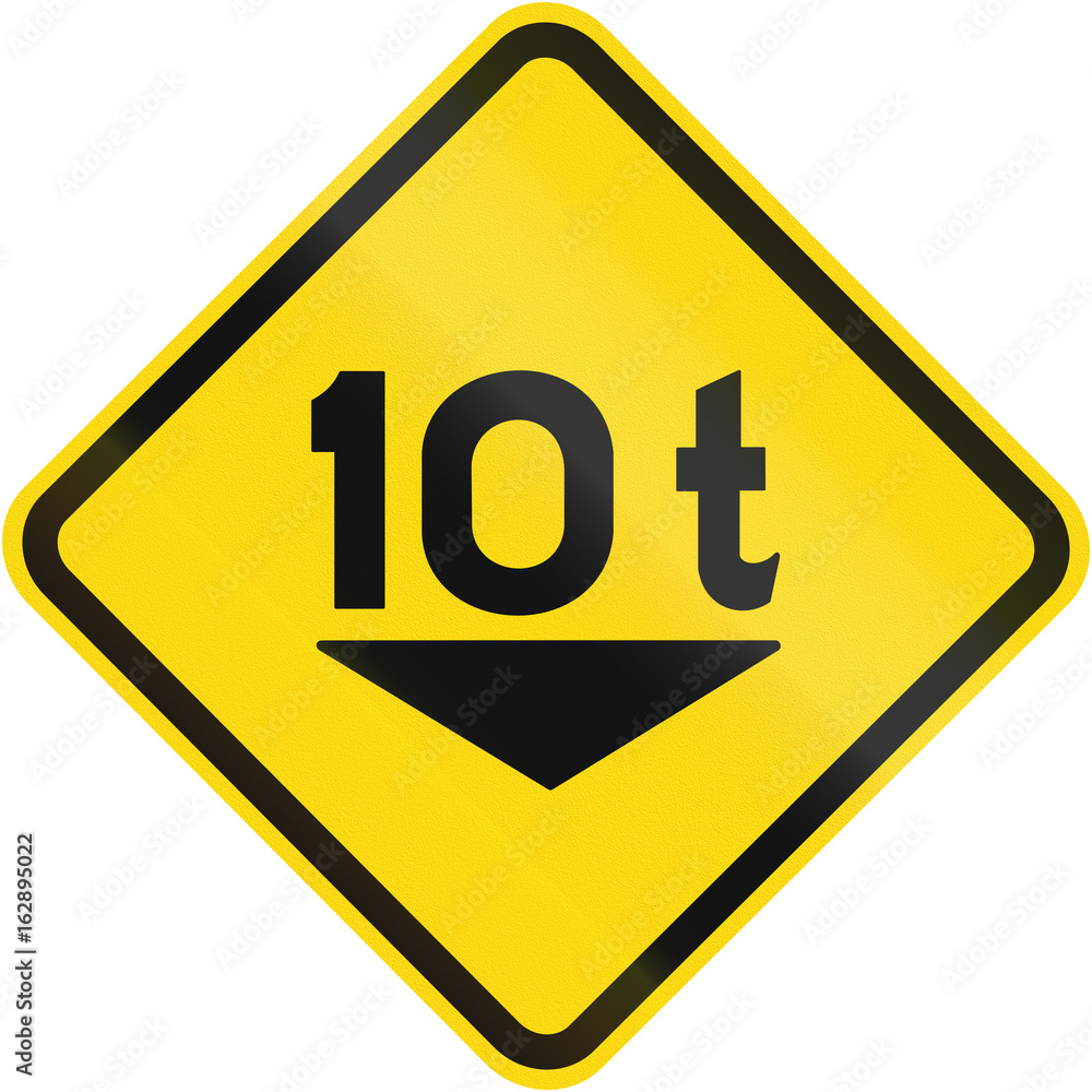 Maximum weight warning sign used in Brazil Maximum weight warning sign used in Brazil